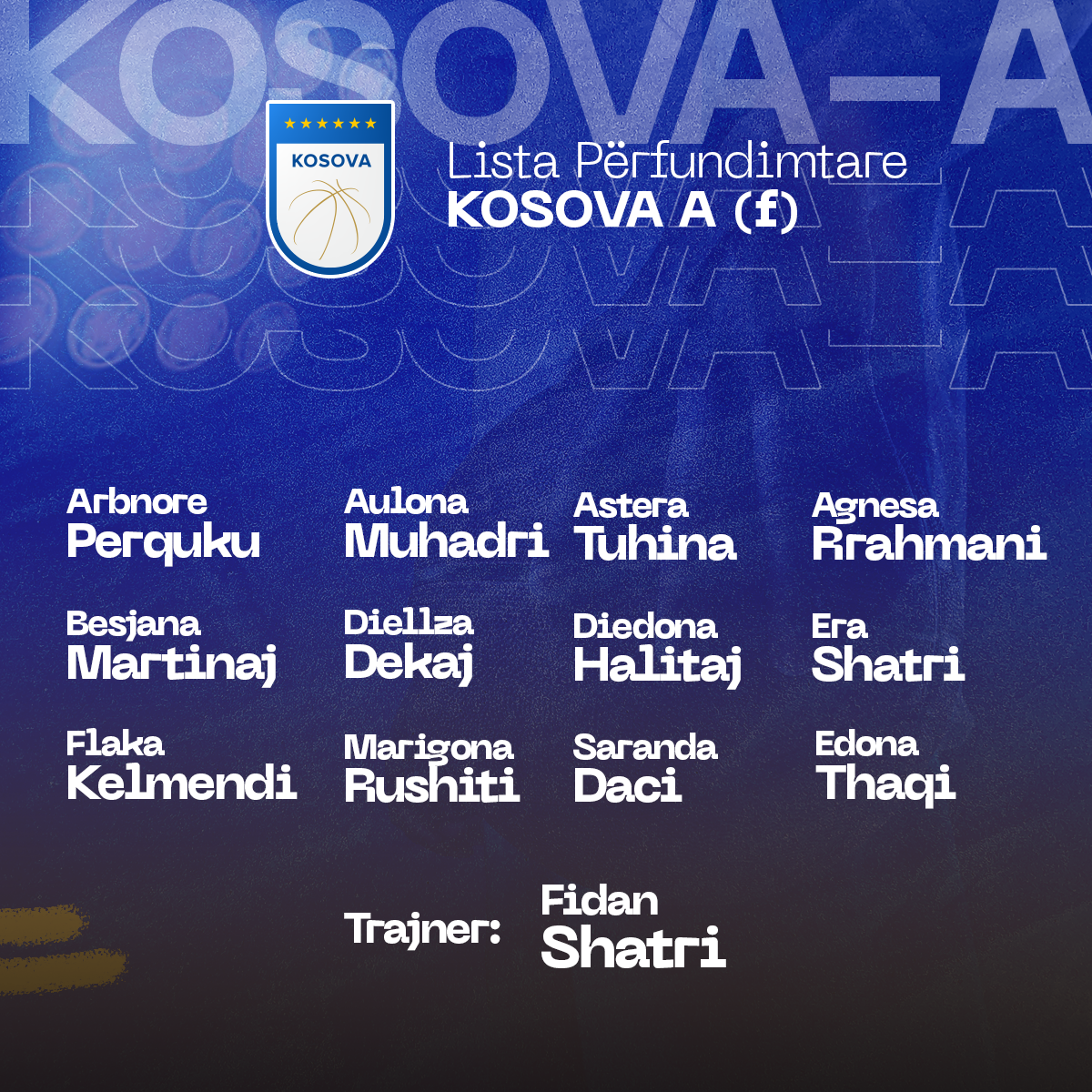 Lista përfundimtare e Kosovës A (F)